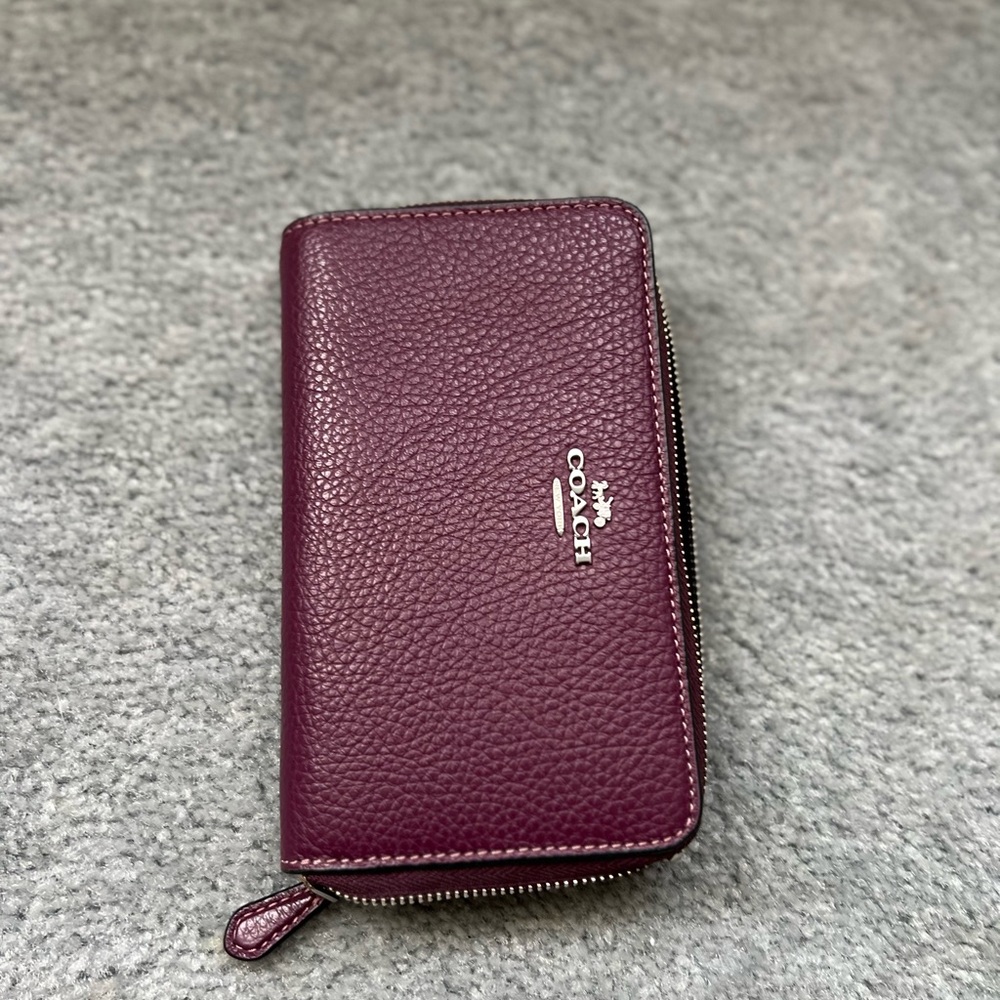 Coach Purple Leather Wallet